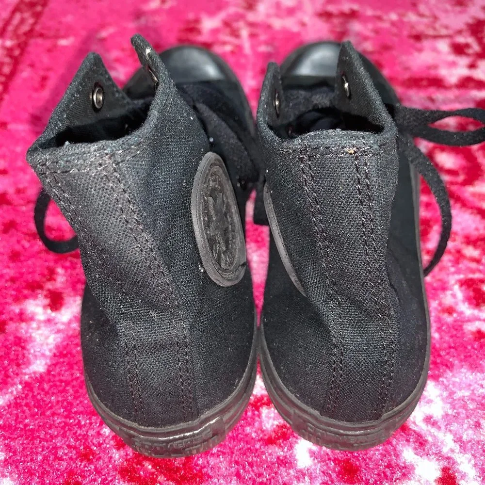 All Black Converse Chuck Taylor All Star High Tops - Picture 11 of 14